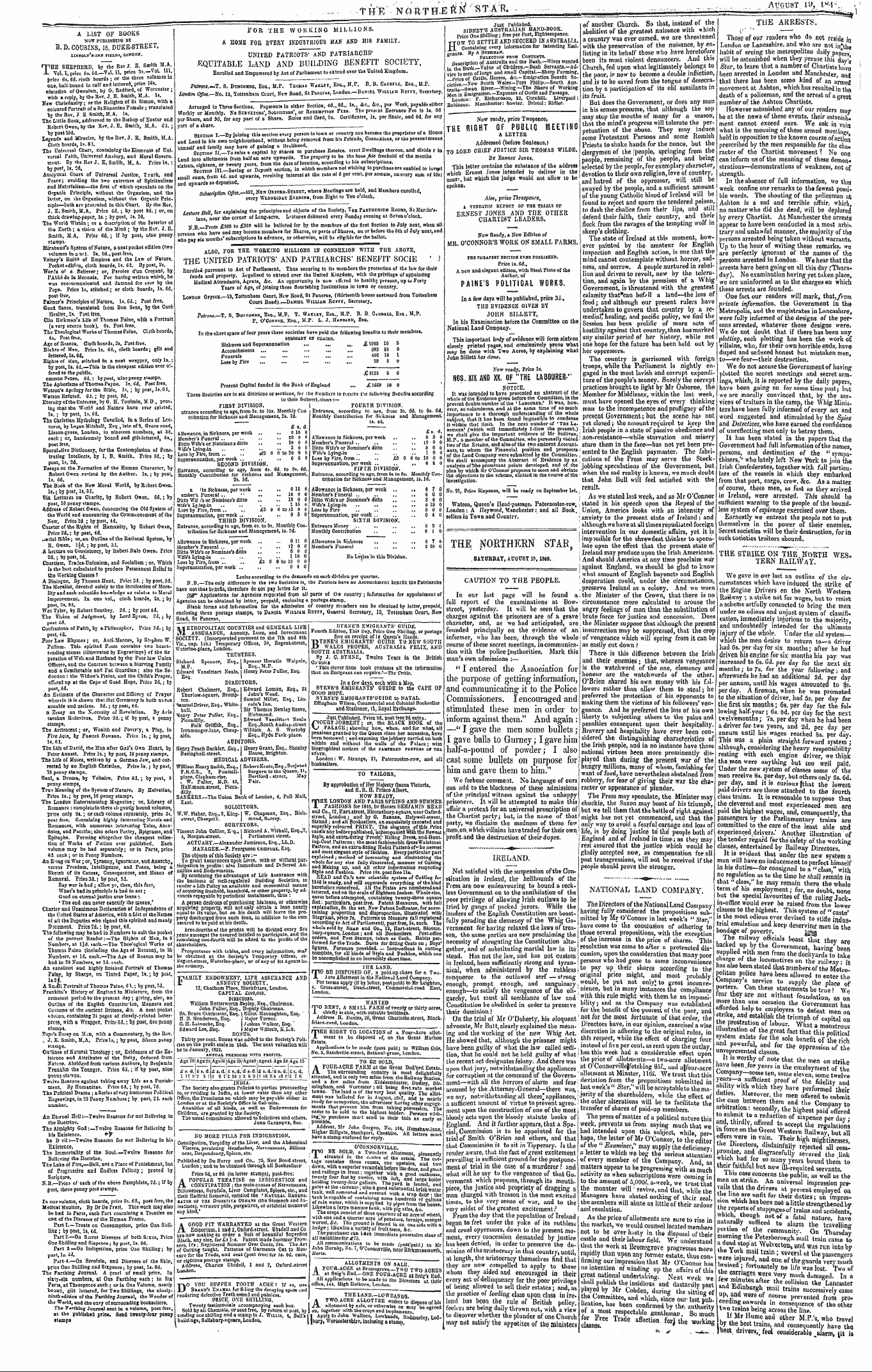 Northern Star (1837-1852): jS F Y, 3rd edition - Ad00408
