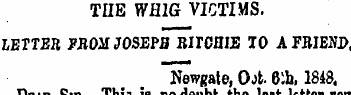 THE WHIG VICTIMS. LETTER FROM JOSEPH BII...