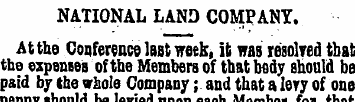 NATIONAL LAND COMPANY. Atthe Conference ...