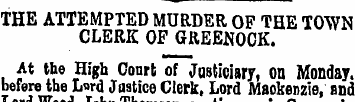 THE ATTEMPTED MURDER OF TEE TOWN CLERK O...