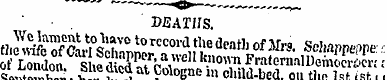 •DEATHS. We lament to have to record the...