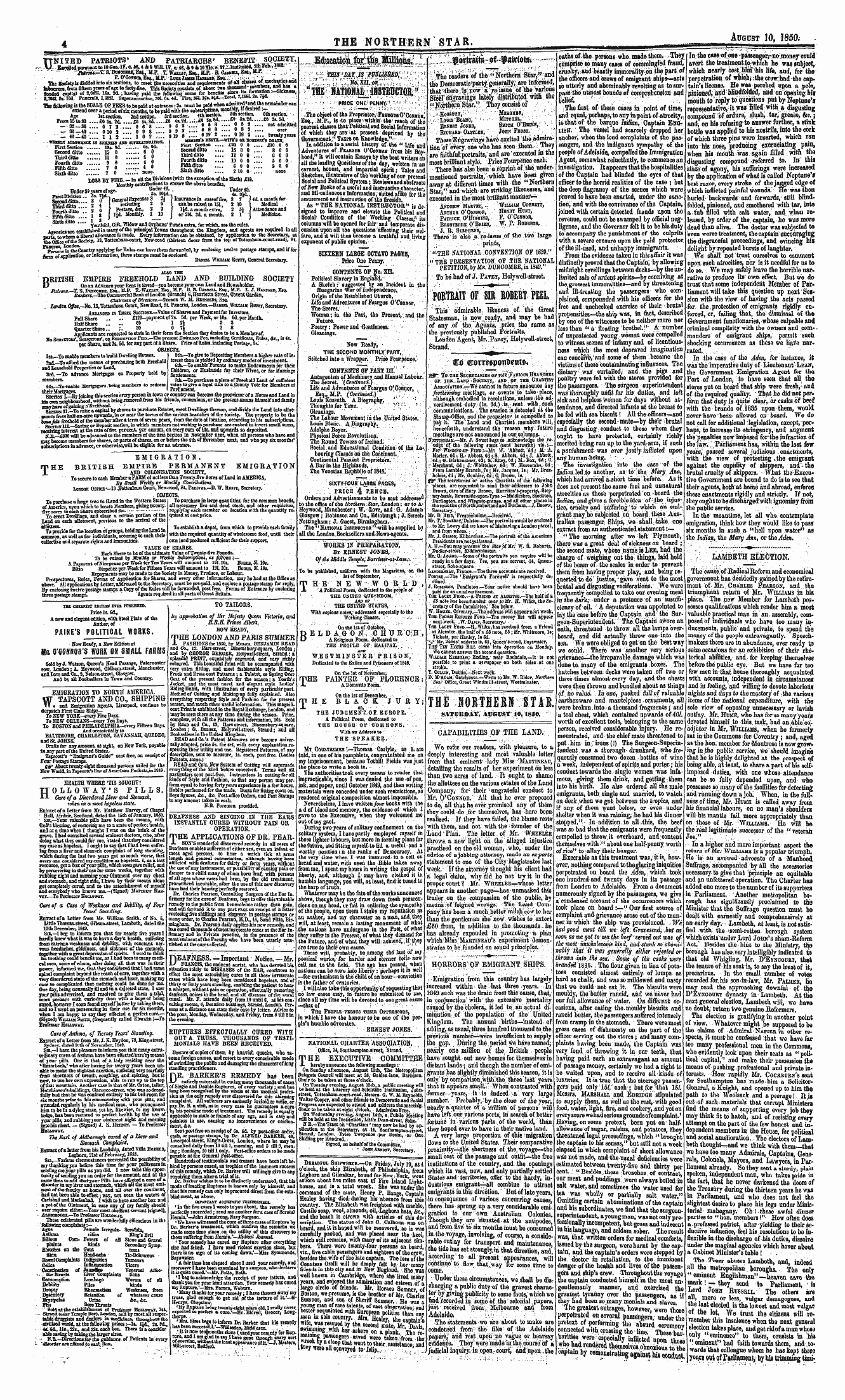 Northern Star (1837-1852): jS F Y, 3rd edition - Ad00419