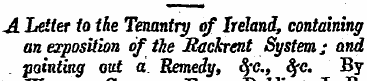 A Letter to the Tenantry of Ireland, con...