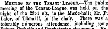 Meeting of the Tenant'League.—The public...