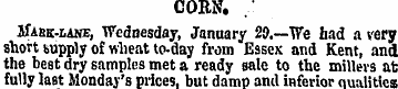 CORN. Mask-lane, Wednesday, January 20,—...