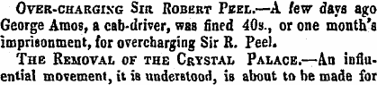 Over-charging Sir Robert Peel.—A lew day...