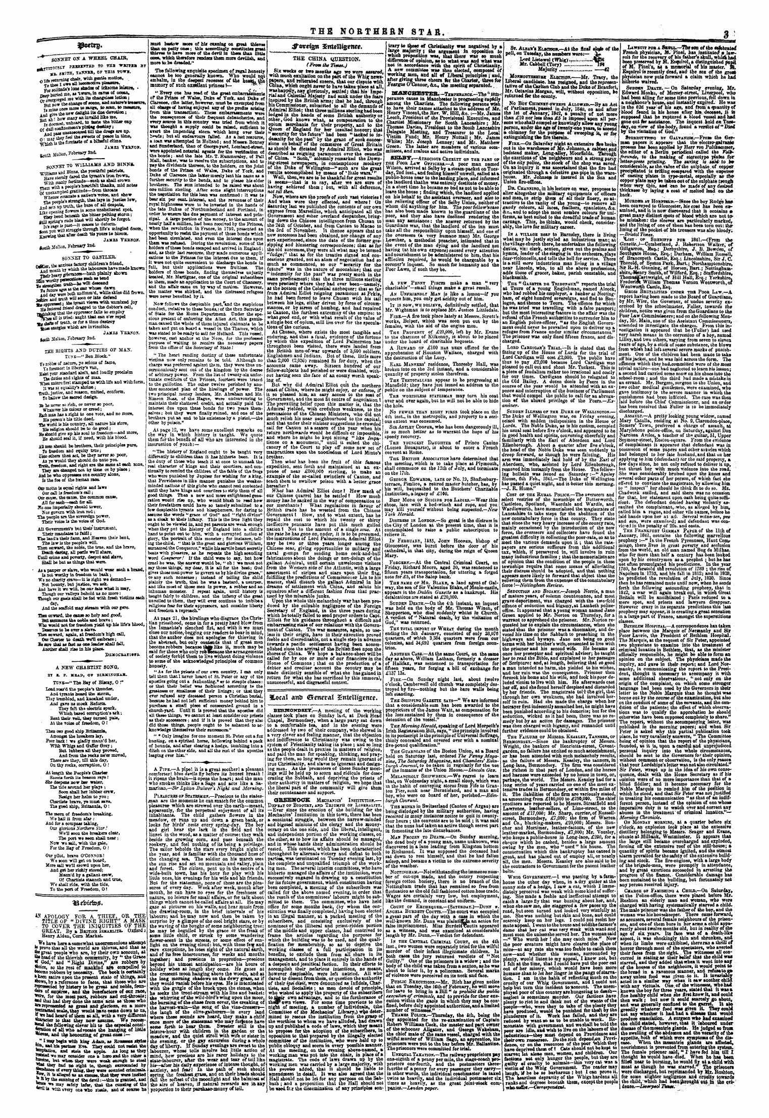 Northern Star (1837-1852): jS F Y, 4th edition - Sosset To Oastler.