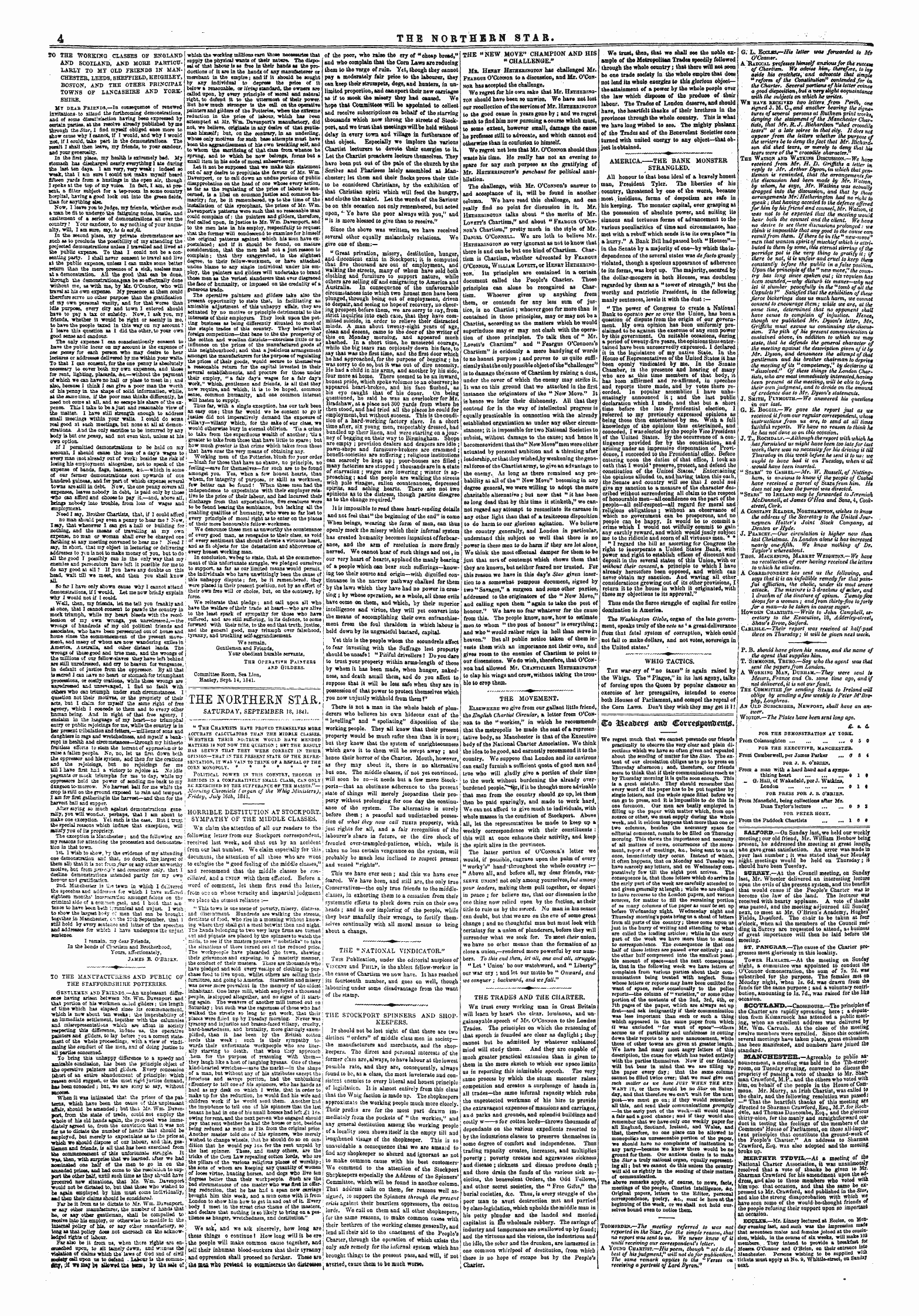 Northern Star (1837-1852): jS F Y, 4th edition - The Northern Star Saturday. September 18. 1841.