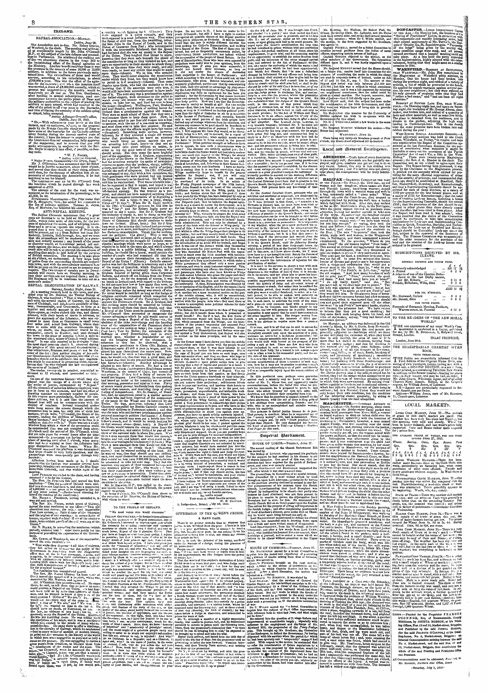 Northern Star (1837-1852): jS F Y, 4th edition: 8