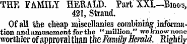 THE FAMILY HEUALD. Part XXI.-Bigos, 421,...