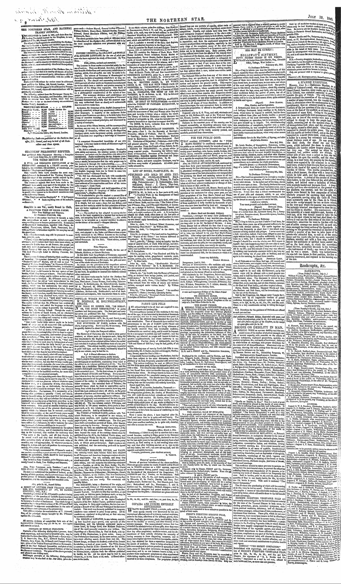 Northern Star (1837-1852): jS F Y, 4th edition - Ad00204