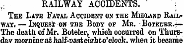 RAILWAY ACCIDENTS. The Late Fatai. Accid...