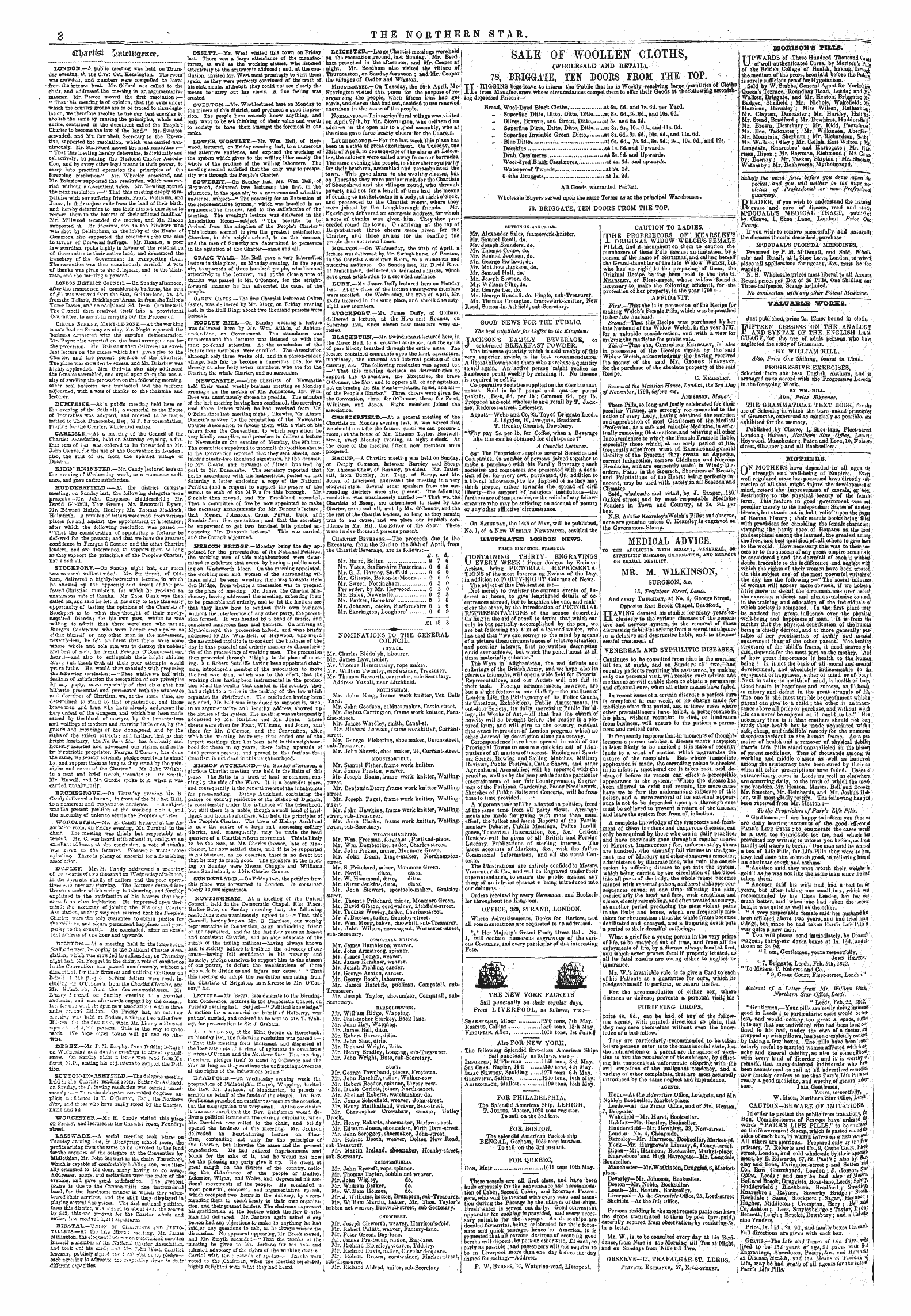 Northern Star (1837-1852): jS F Y, 5th edition - Untitled Ad