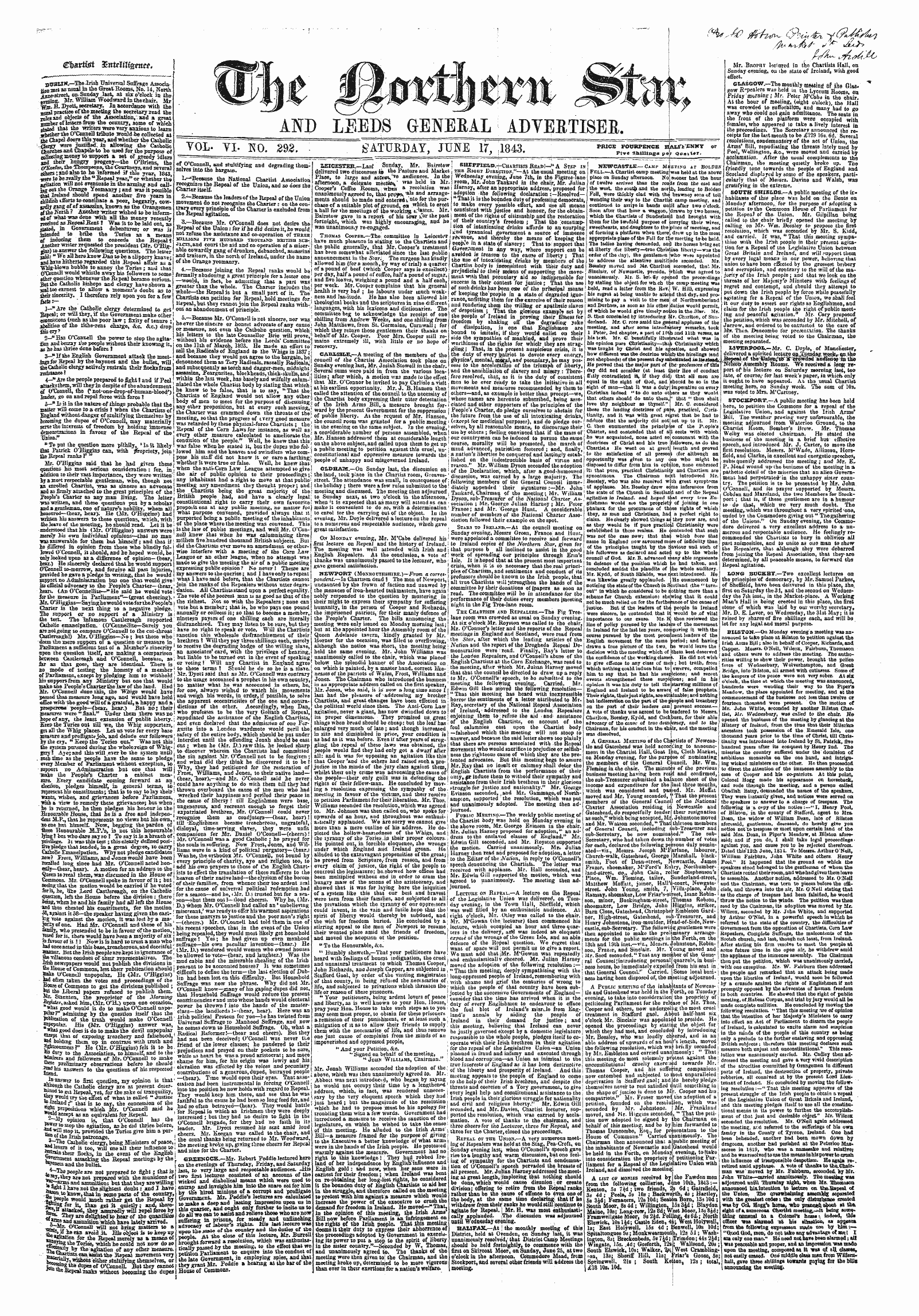 Northern Star (1837-1852): jS F Y, 5th edition - £T&Gt;Sri&I 3£Ntilil\£Mtt.