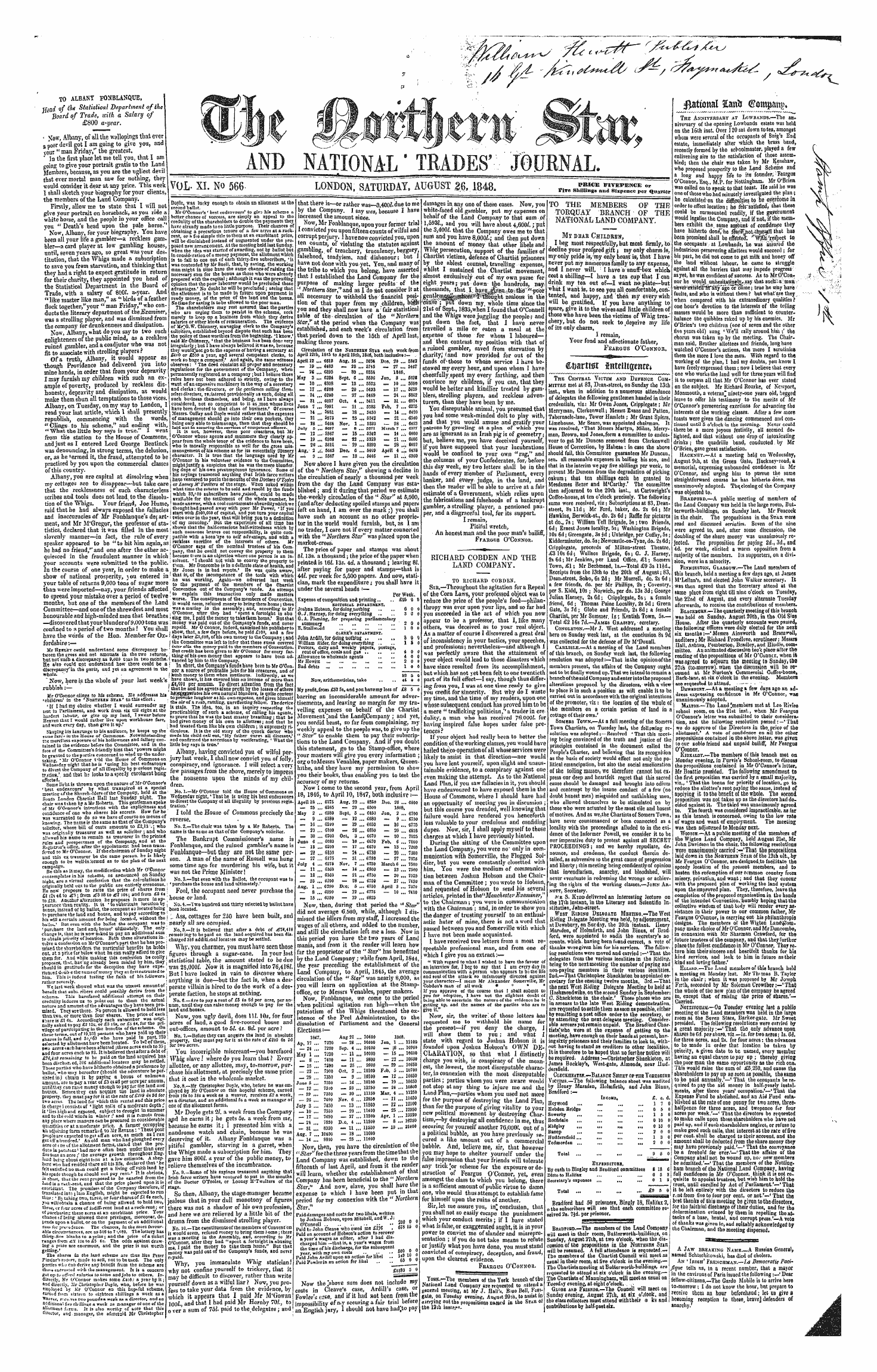 Northern Star (1837-1852): jS F Y, 1st edition - Rational %M\B Fforopttg*