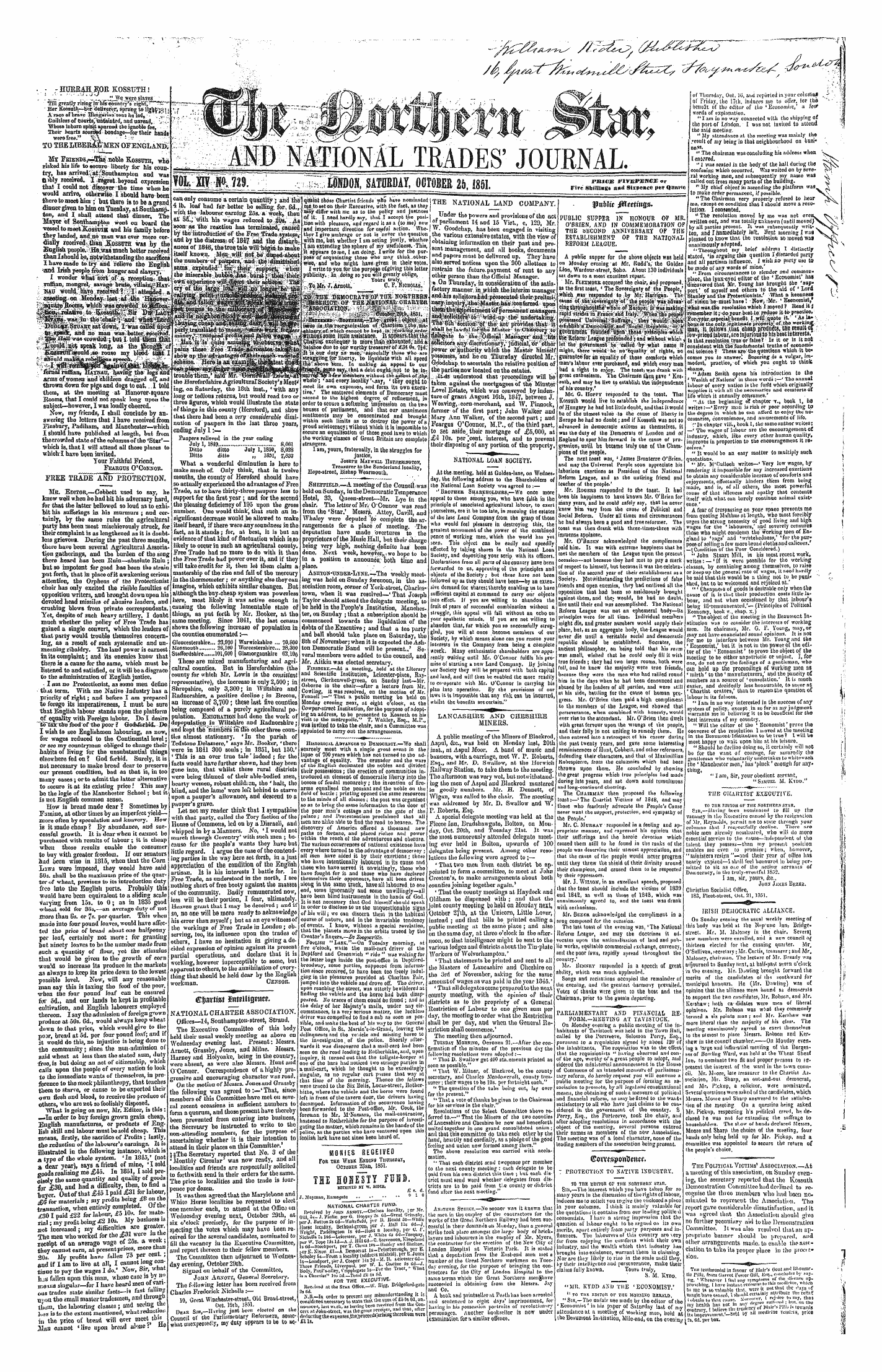 Northern Star (1837-1852): jS F Y, 1st edition - Comoj)O»Dw».